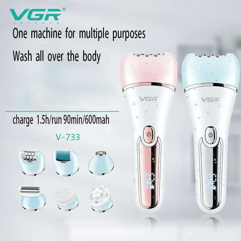 VGR Electric Women Epilator Female Shaver Leg Body Removal Lip Chin Depilatory Lady Bikini Trimmer Facial Hair Remover
