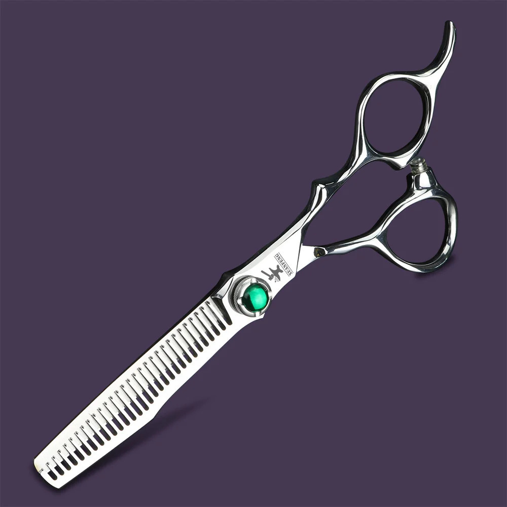 XUANFENG VG10 Steel Emerald Screw Silver Hair Scissors Barber Cutting Scissors and Thinning Scissors 250414