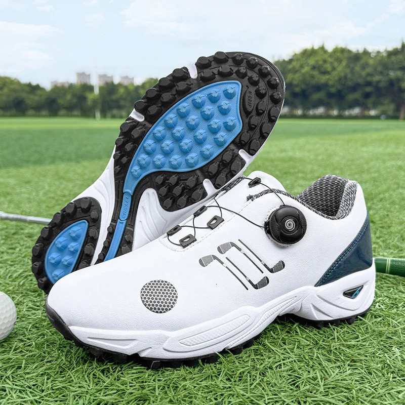 Professional large-sized outdoor leather golf shoes suitable for both men and women black and white mens flat walking sports shoes 250411