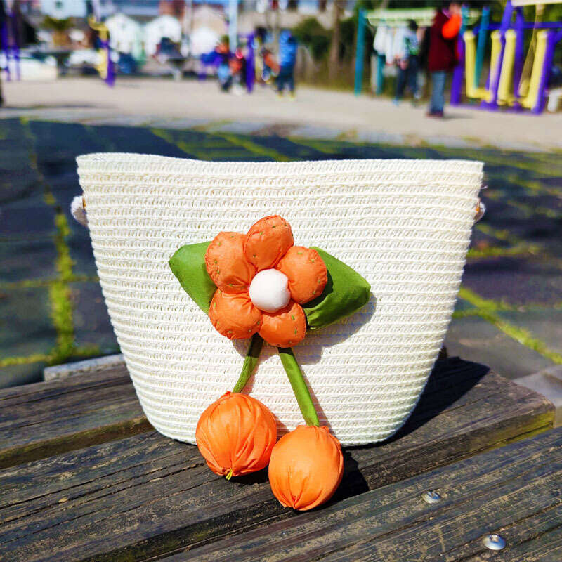 Handmade Beach Bag Little Summer Woven Straw Cute Children's Mobile Phone Bag, 2025 New Stylish Girl's Crossbody Bag Kq2