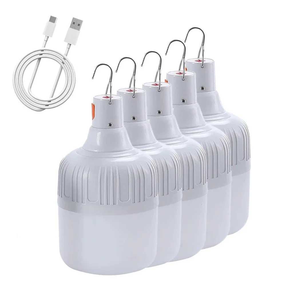 60W 80W Camping Light USB Rechargeable LED Emergency Lamp Outdoor Portable Lanterns with Hook for BBQ Tents Battery Bulb C251115