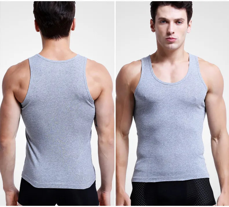 8 mens sleeveless vests solid cotton muscle underwear gym clothing 250407