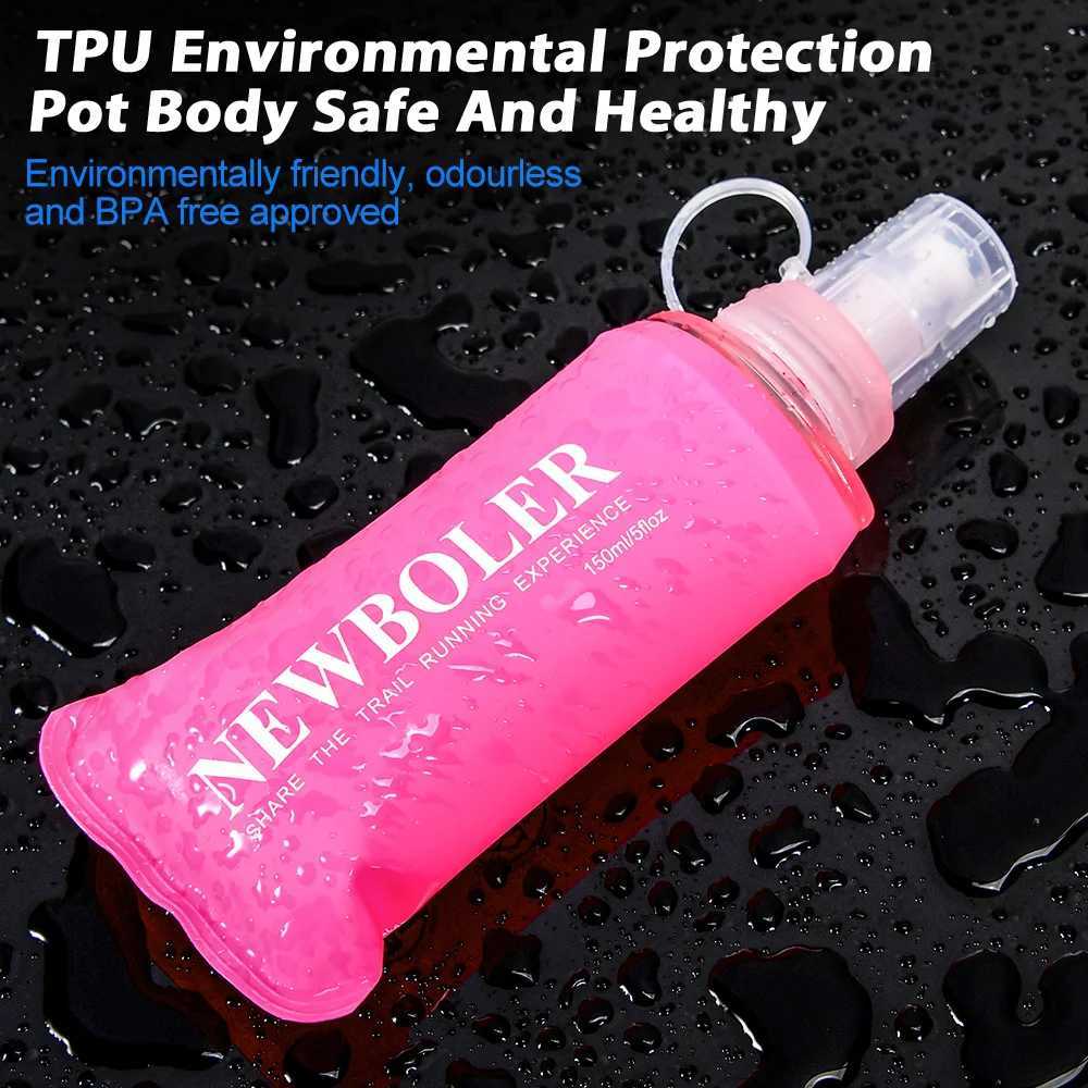 NEWBOLER TPU Outdoor Sport Bottle Folding Soft Flask Drink Portable Water Bottle for Running Camping Hiking Fitness Water BagW251114