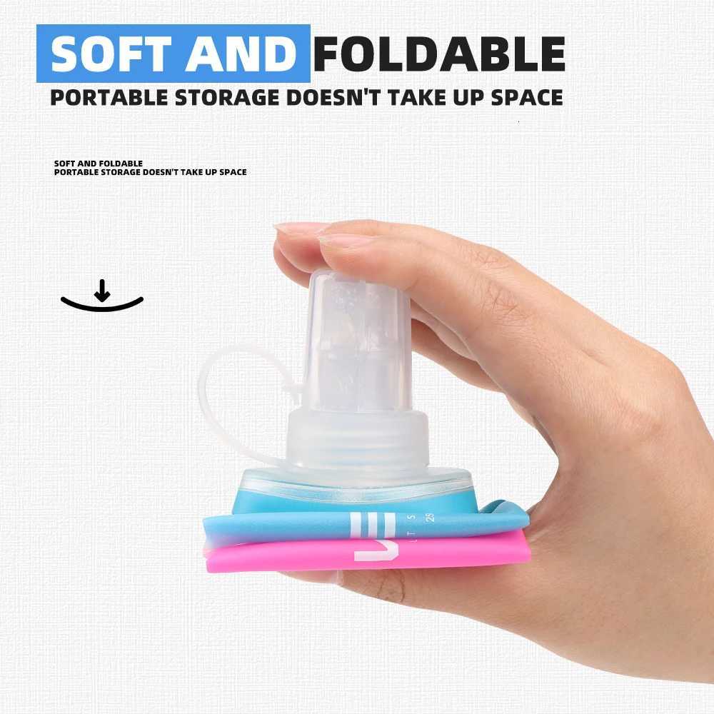 TPU Outdoor Sport Bottle Folding Soft Flask Drink Portable Water Bottle for Running Camping Hiking Bicycle Fitness Water Bag RunW251114