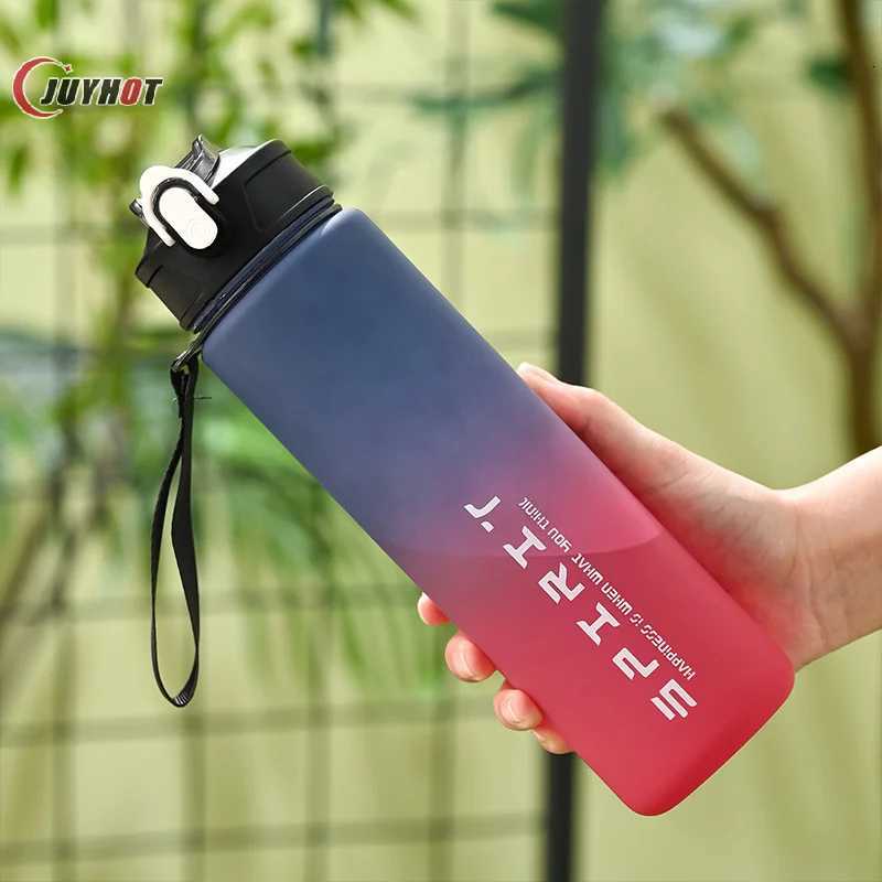 28oz Large Capacity Leak Proof Sports Water Bottle Colorful Plastic Kettle Straw Cup Outdoor Travel Portable Gym Fitness JugsW251114