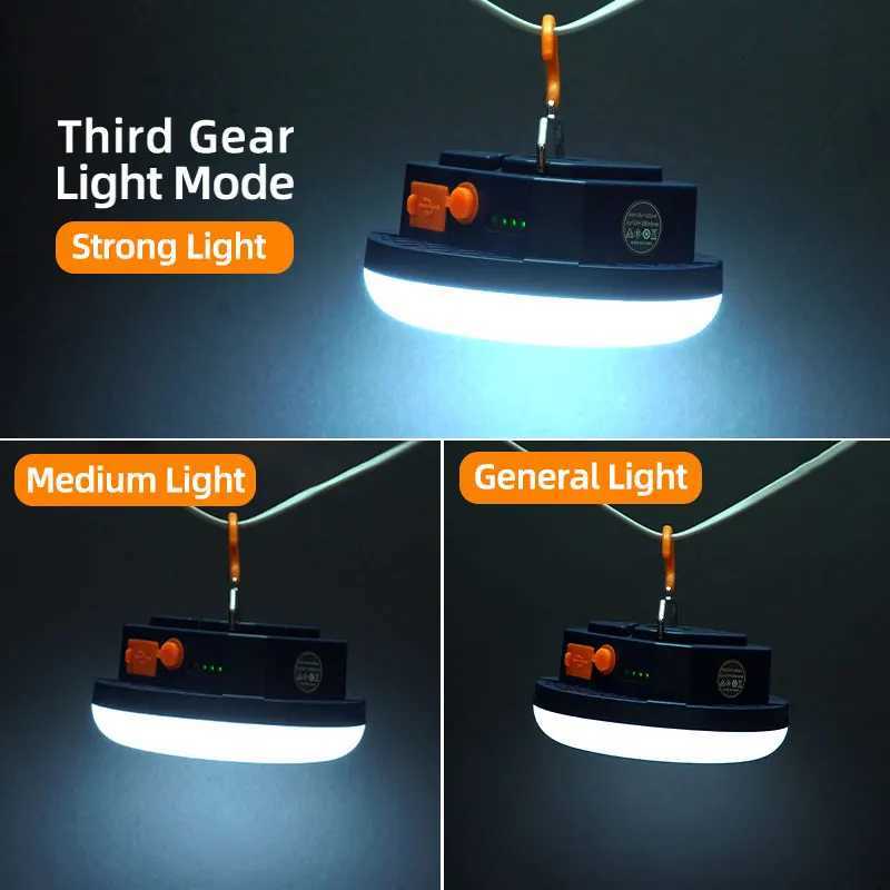 MOSLIGHTING 7200maH Rechargeable LED Camping Light Strong Lamp with Magnet Zoom Portable Flashlight Tent Lamp Work Home Lighting M251115