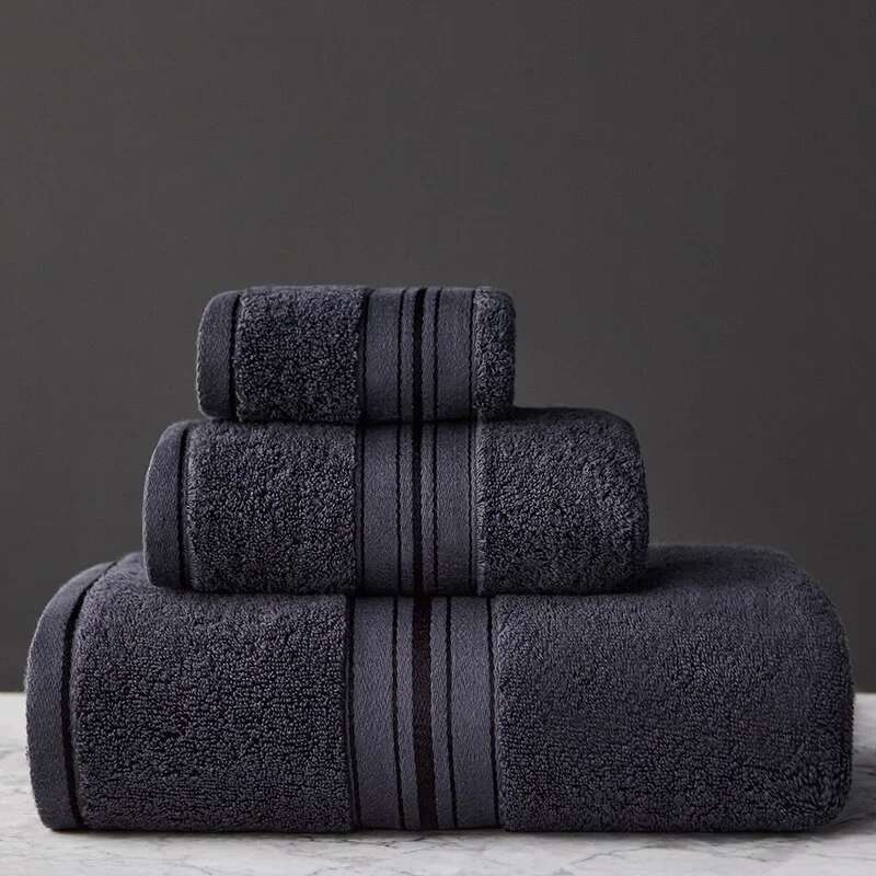 New Egyptian Cotton Bath High-Quality Solid Color Thicken Bathroom Towel Set Soft Comfortable