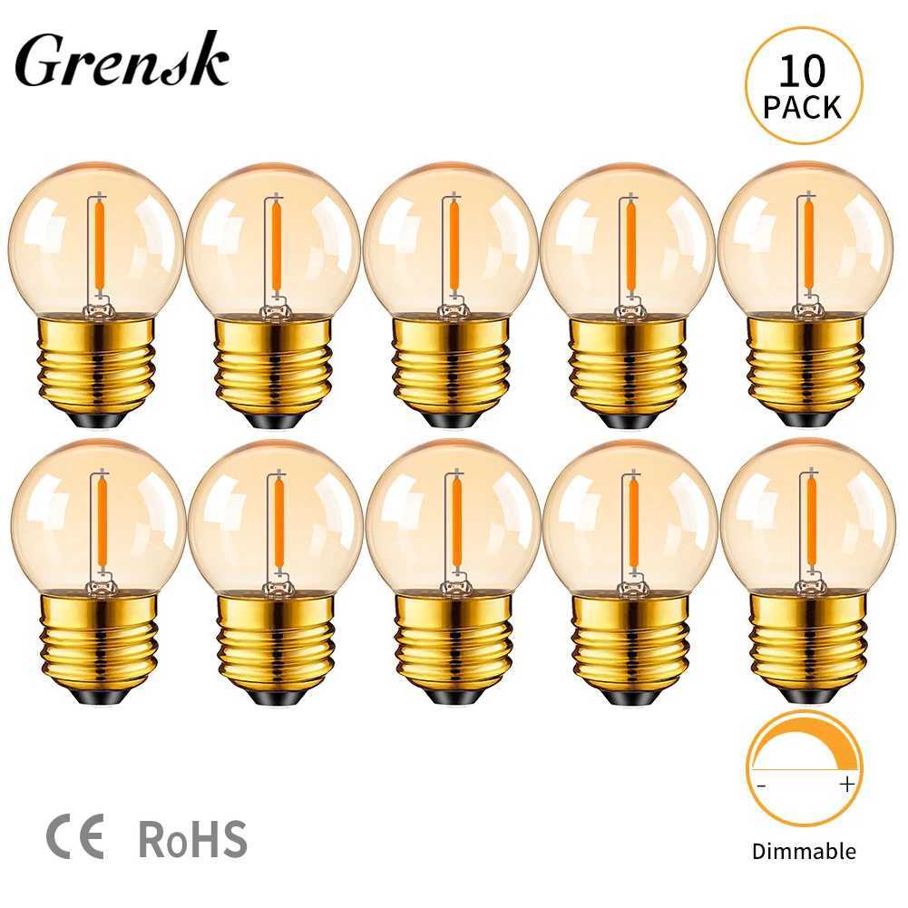 G40 Globe Edison Lamp 1W E27 Base Antique Mini Ball String Light Replacement Bulb Amber Clear Glass Warm White Led Filament Bulb C251115