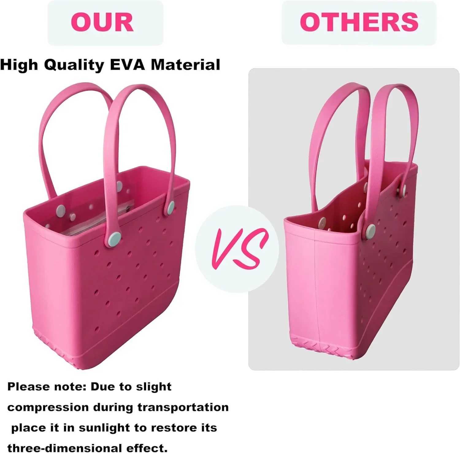 New Fashion Outdoor EVA Beach Bag with Enhanced Storage Capacity Square Hole Beach Bag W250415