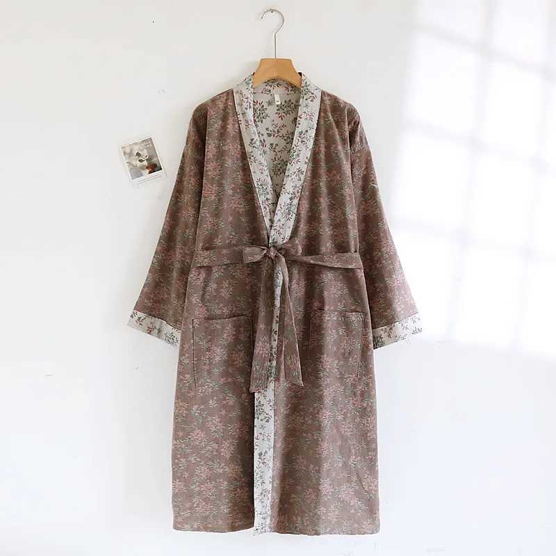 100 Cotton Wedding Dress New Vintage Spring Autumn Sleepwear Robe For Women Loose Casual Home Wear Bathrobe Shower Kimono C251115