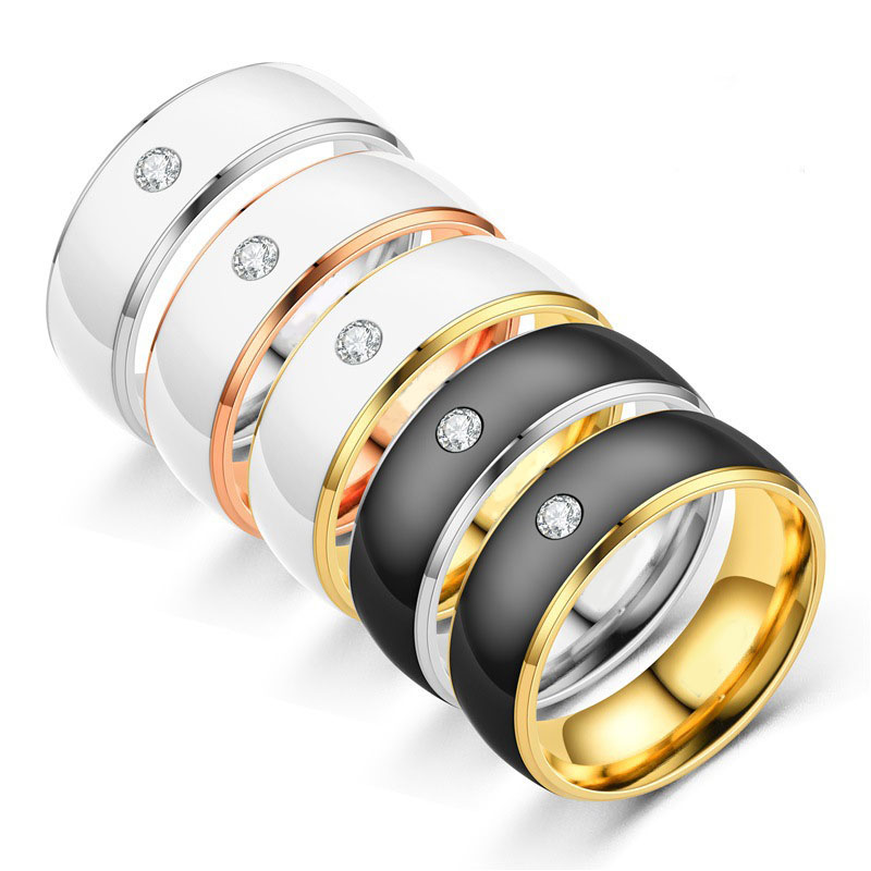 Stainless Steel Men's Fashion Finger Band Ring Waterproof Couple Titanium Steel Rings for Men Women Party Birthday Nice Jewelry Gift