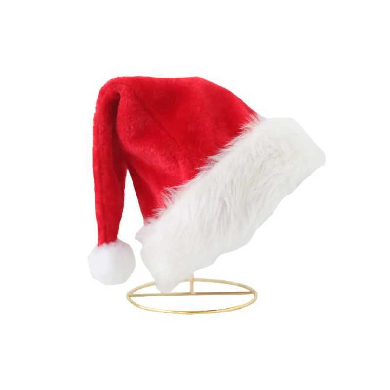 Christmas Santa Hat For Adults And Kids Xmas Holiday Hats Unisex Velvet Red Classic Fur Comfort New Year Festive Party Supplies Y251115