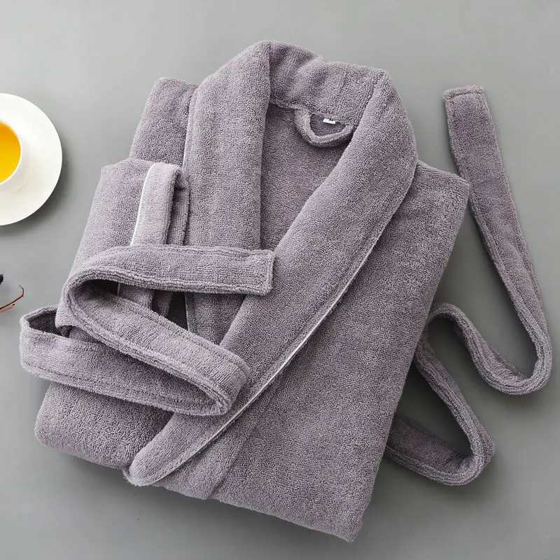Winter Warm Homewear Casual new Robe Men Women Toweling Terry Robe100 Cotton Bathrobe Soft Ventilation Sleeprobe Casual C251115