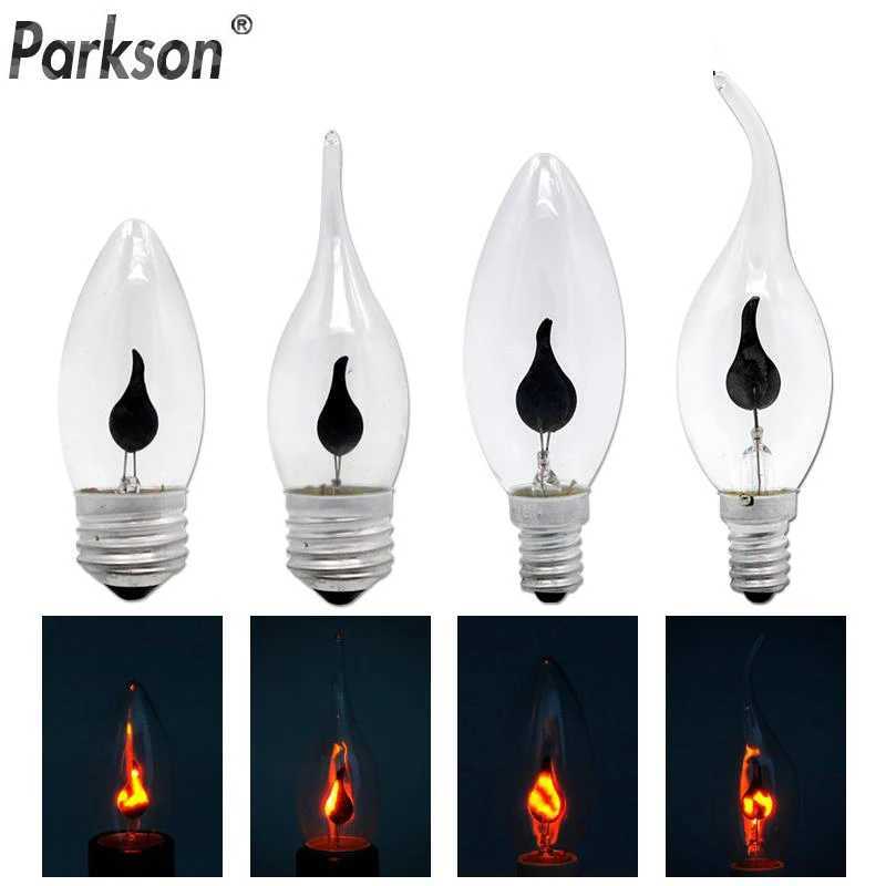 Vintage Edison E14 E27 Led Bulb Candle Light Flame Effect Bulb 3W AC220V Home For Decor Lighting Ampoule Candle Bulb C251115