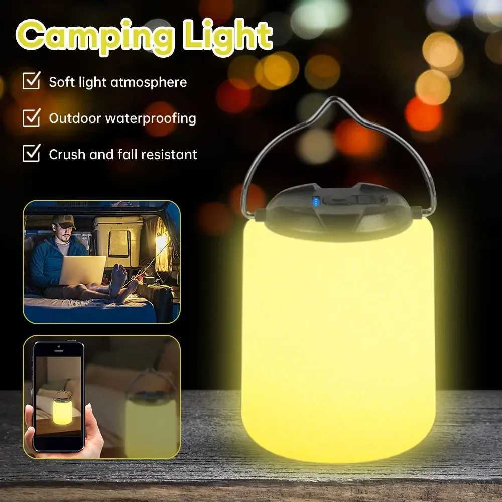 Mini Rechargeable LED Camping Lantern Soft Light Emergency Portable Tent Lighting with Hook Super Bright Canopy Lighting M251115