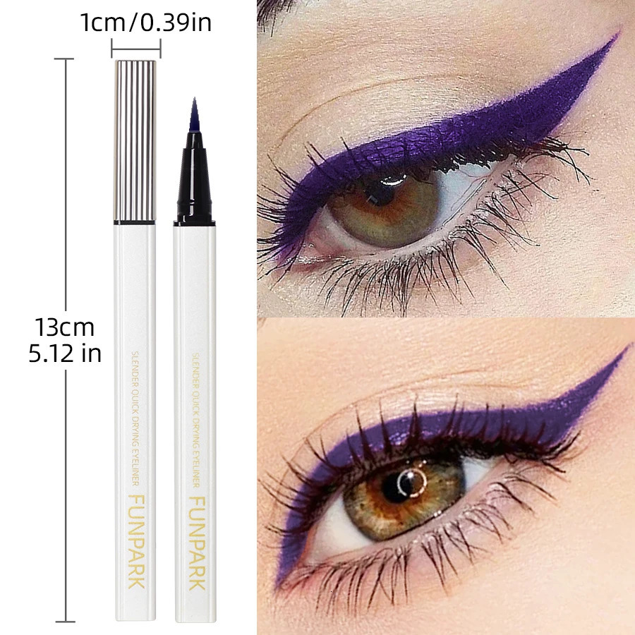 1PC Purple Fine Liquid Eyeliner Long Lasting Eye Pen Waterproof Quick-drying Korean Makeup Products Beauty Matte Eye Pen 250414