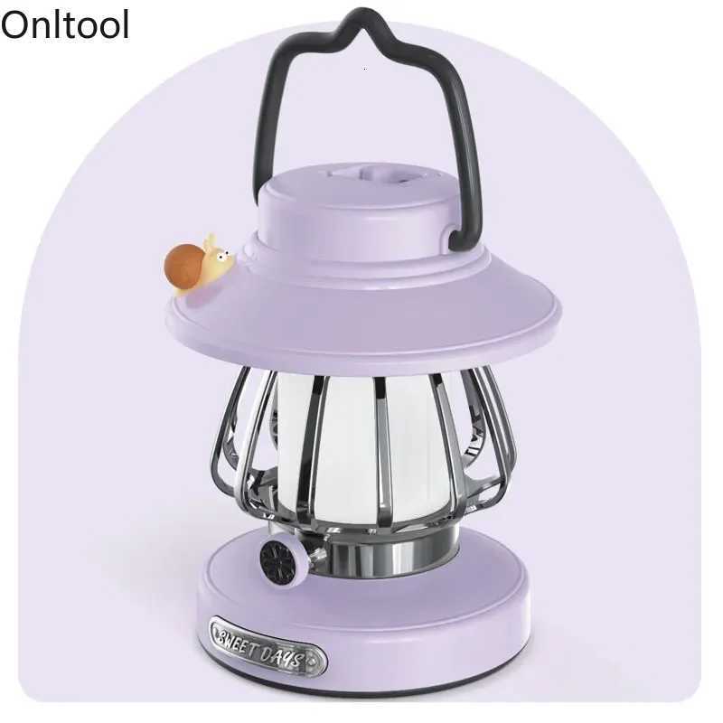 1pc Cartoon Snail Retro Portable Hanging Camping Night Lamp USB Charging Camping Light Decoration Light For Courtyard Camping M251115