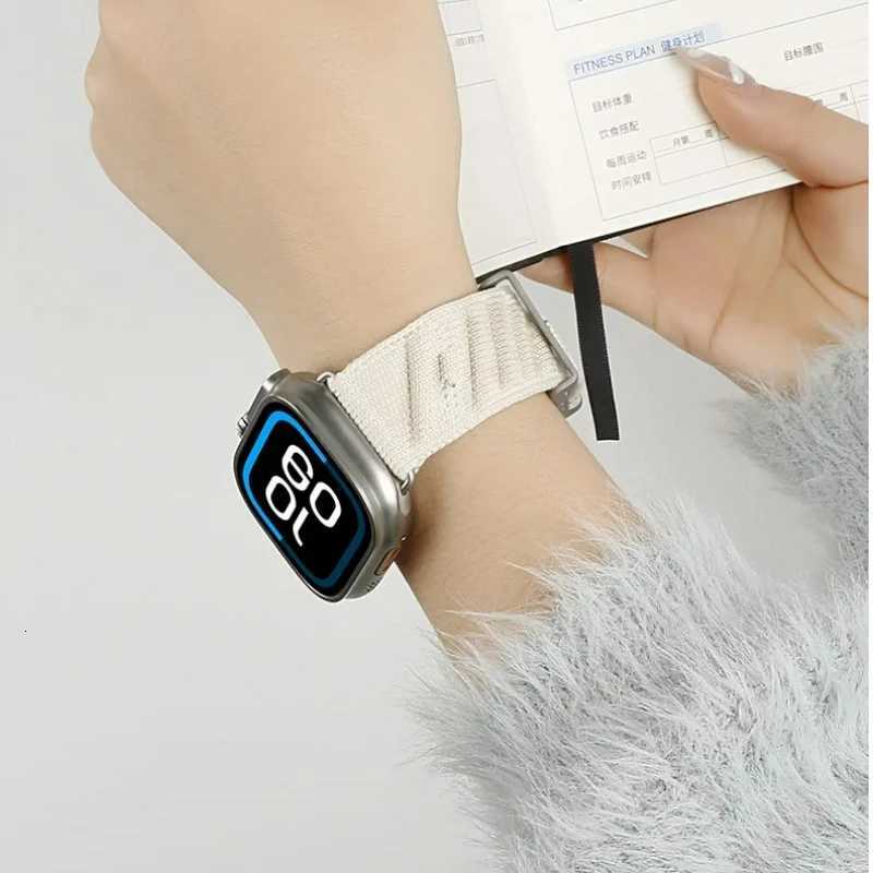 En Mer Bleu Nuit Band For Apple Watch 10 46mm 42mm Correa Nylon Loop Bracelet For Iwatch 9 8 7 6 Ultra 49mm 44/45/38mm Watchband W251114