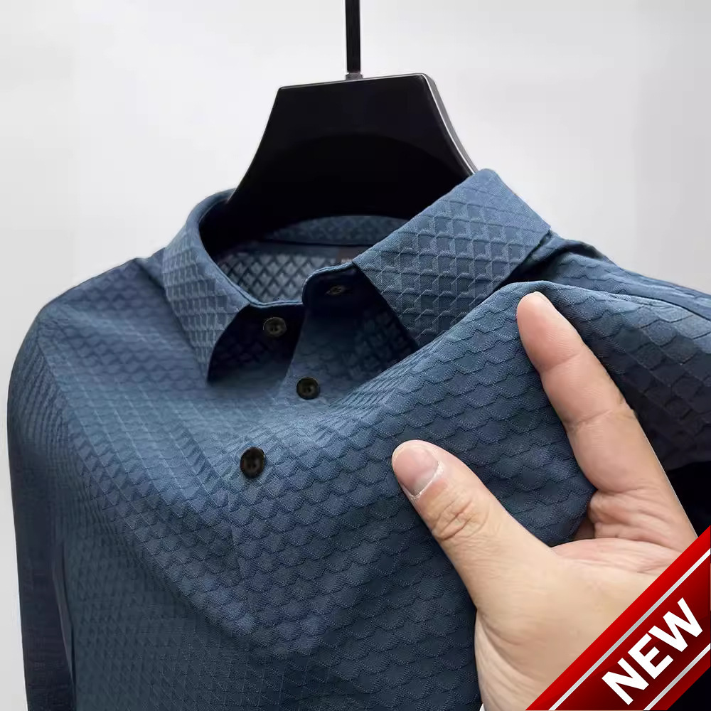 Fast selling summer mens polo shirt high-end new quick drying ice silk shirt collar polo shirt