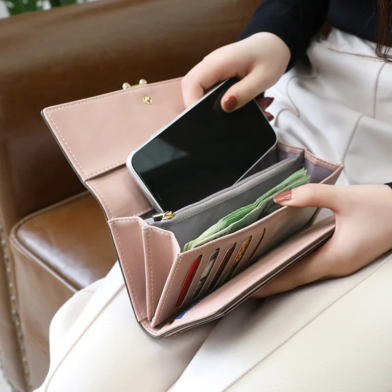 Womens Wallet Long Wallet Clutch Large Capacity Womens Wallet Womens Mobile Phone Bag Card Clip Carteras Mujer 250410