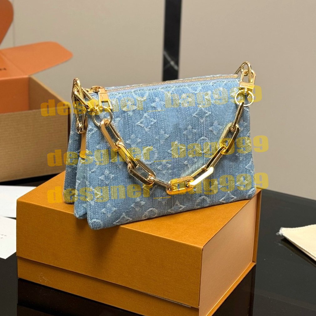 Designer Bag Luxury denim Hobo Crossbody Bag Women Fashion Casual Underarm Handbag Shoulder Bag Vintage Female Messenger Bag Leather Luxury Purse Brown Flower