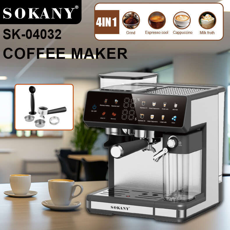 European standard hine, fully automatic steam high-pressure Italian coffee with grinding, brewing, and espresso hine