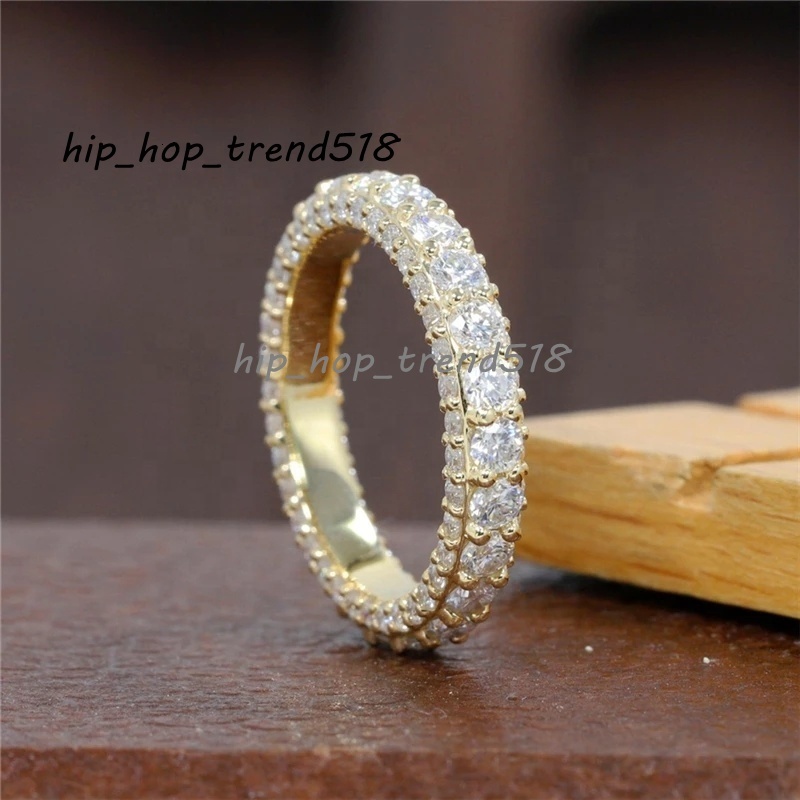 Factory Wholesale Handmade Wedding Band Classic Design Jewelry 9K Gold Lab Grown Diamond Jewelry Women Real Moissanite Ring