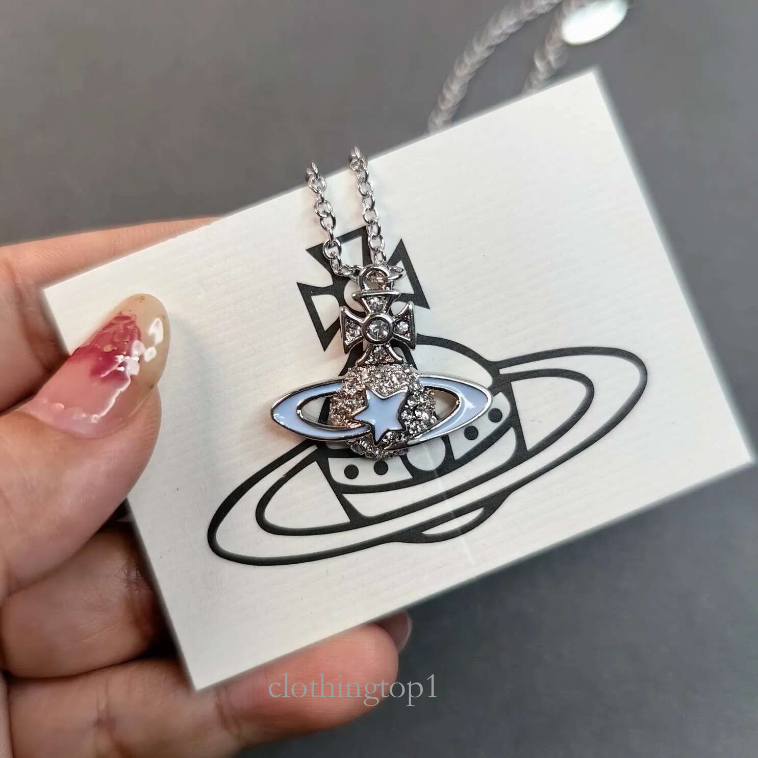 Designer Viviennen West Wood Necklace Hot Saturn Pearl Necklace Womens High Edition Star Full Diamond Collar Chain Pink Pearl Necklace Wedding Accessories 2cb