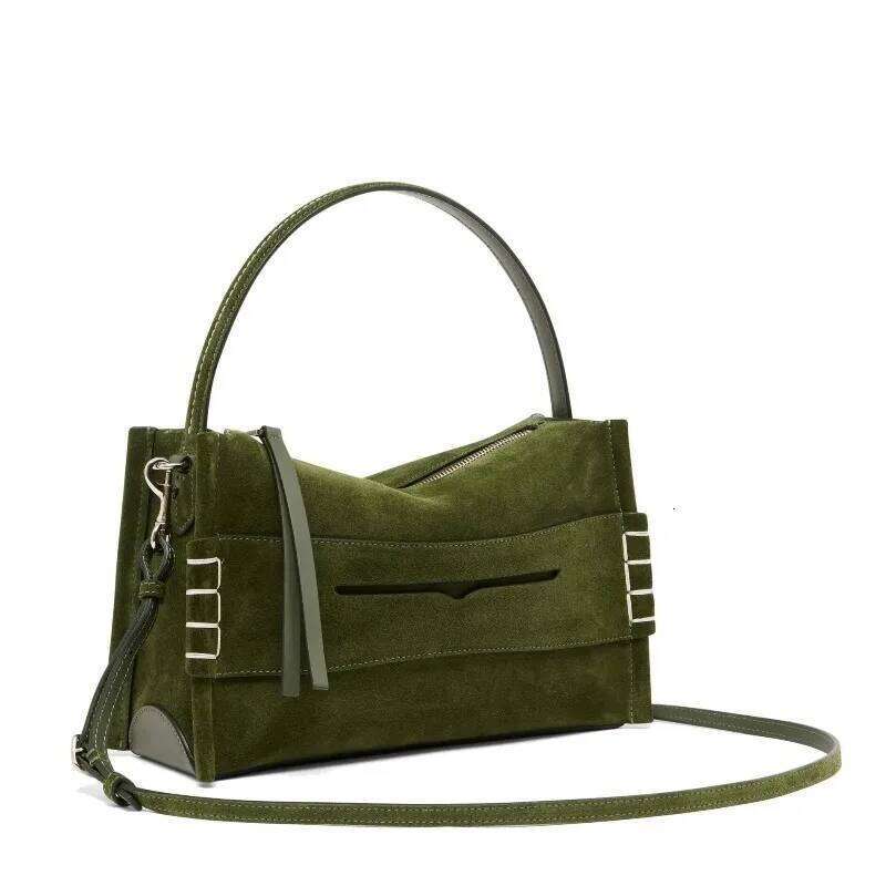 Loafer Shoulder Women 2025 Trend High Quality Faux Suede Olive Green Handbag New Fashion Luxury Brand Designer Crossbody Bag