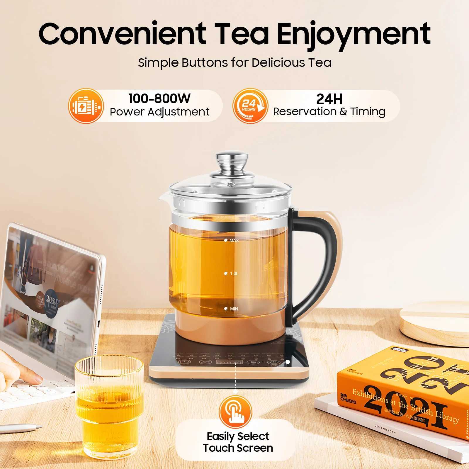 Electric Tea Kettle 18L 800W Electric Health Pot with 12 Independent Warming Stages with 18 Menu Portable Kettle for Tea Coffee Y251114