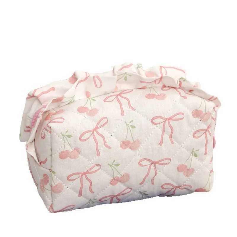 New Pink Bow Printed Makeup Bag Suitable for Women Large Capacity Organizer of Bedding Cosmetics Travel Toilet Bag Portable W BagXJ250415