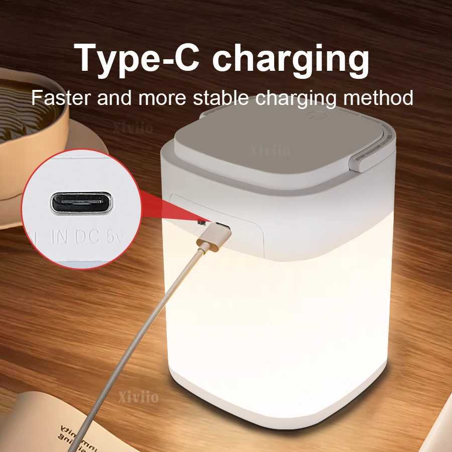 LED Portable Lantern Remote Control Night Light With Hook Camping Lamp Touch Dimmable Bedroom Beside Floodlight Work Lamp M251115