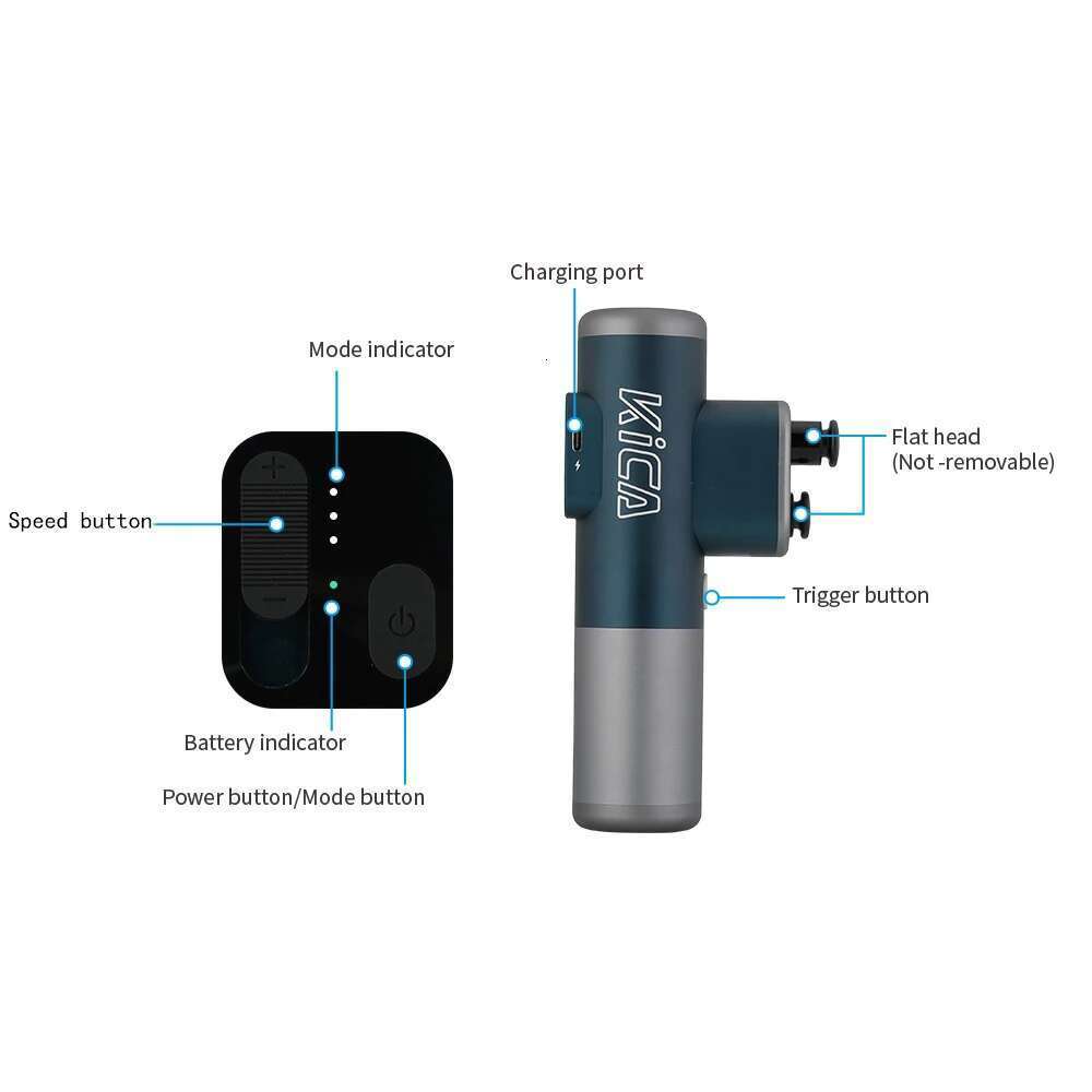 KICA 3 Double Head Massage Electric Body Professional Fiess Muscle Gun Deep High Frequency Percussion Massager