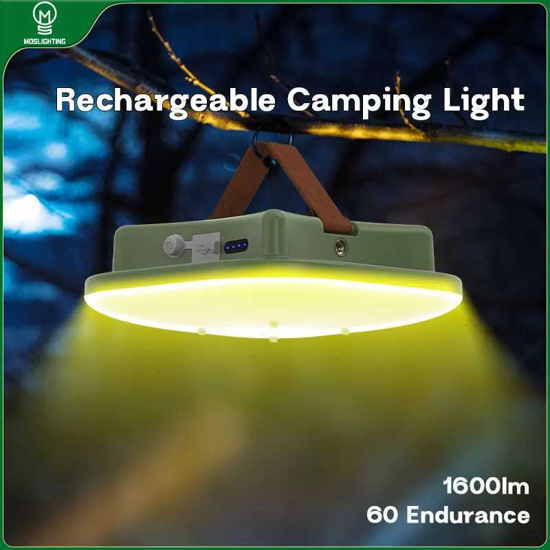 MOSLIGHTING Camping Lantern with 5 Lighting Modes LED Outdoor Light USB-C Fast Charging Hanging Tent Lamp for Outdoor Work Light M251115