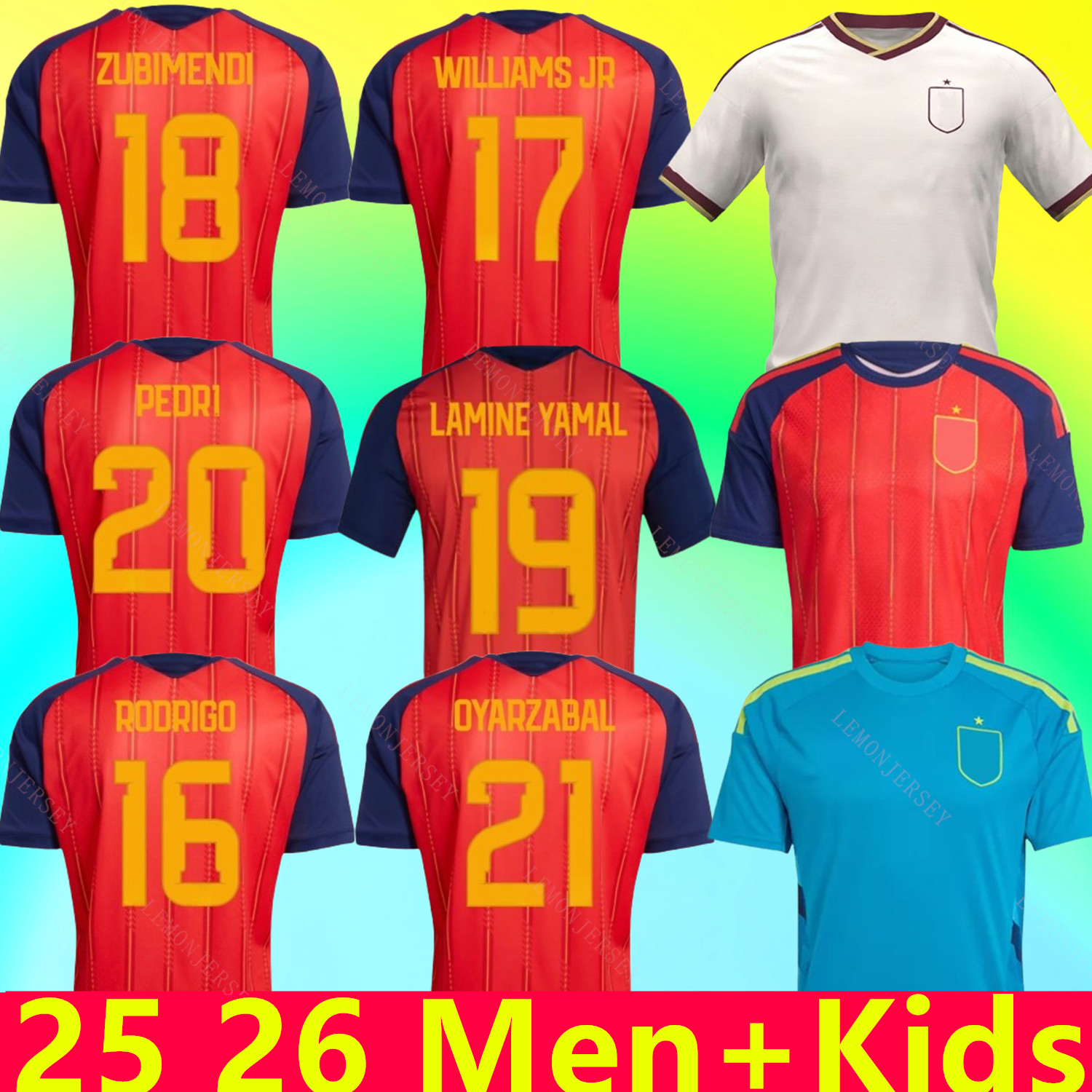 Spain 25 26 27 Soccer Jersey PEDRI MORATA FERRAN CARVAJAL 2025 2026 2027 National Team Football Shirt Men Kids Kit LAMINE YAMAL Camisetas Espana RODRI OYARZABAL FINAL
