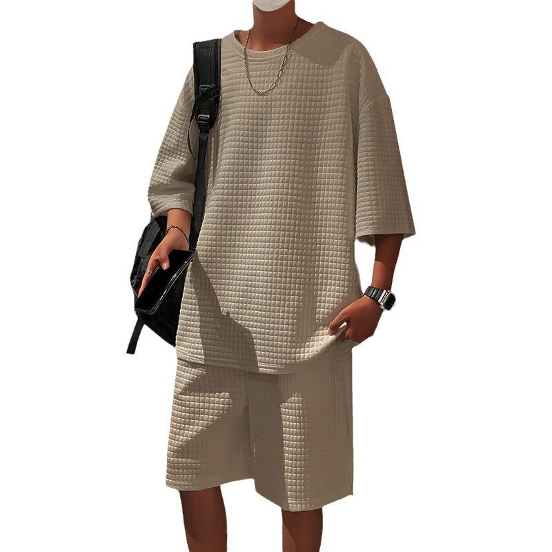 2025 Small Square Sports and Leisure Men's Summer Oversize Loose Short sleeved Shorts Set