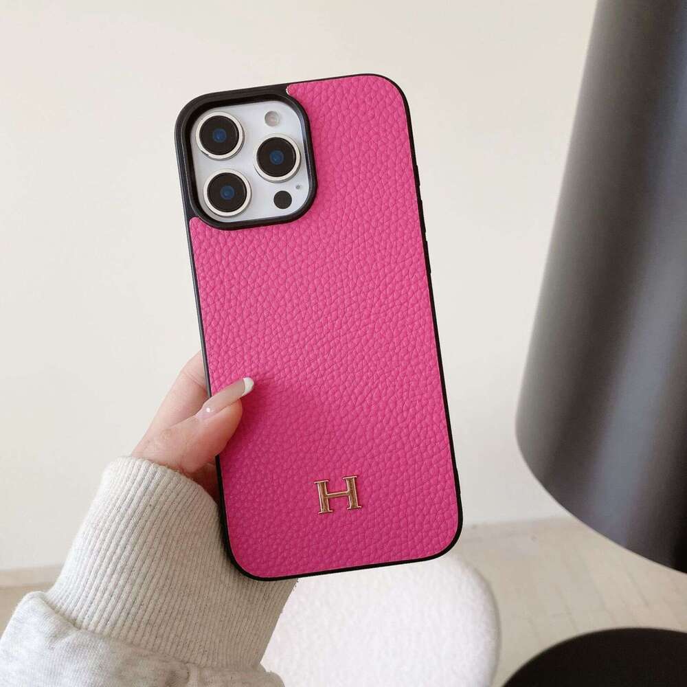 DHelectronics Compatible with iPhone 17 Pro New Lychee Texture Genuine Leather Feel Apple 16E Phone Case