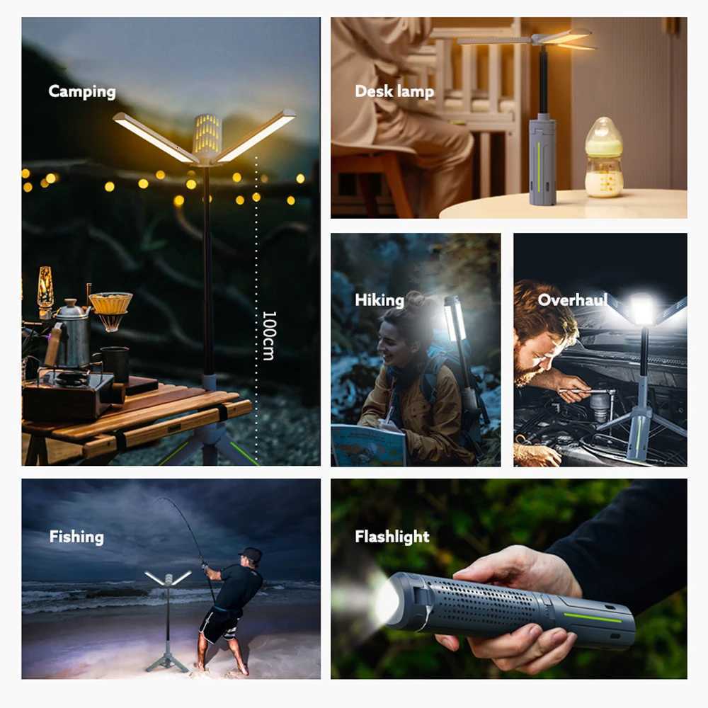 Rechargeable Outdoor Portable Hiking Camping Fishing Flashlight Telescoping Camping Lantern Telescopic Camping Light M251115