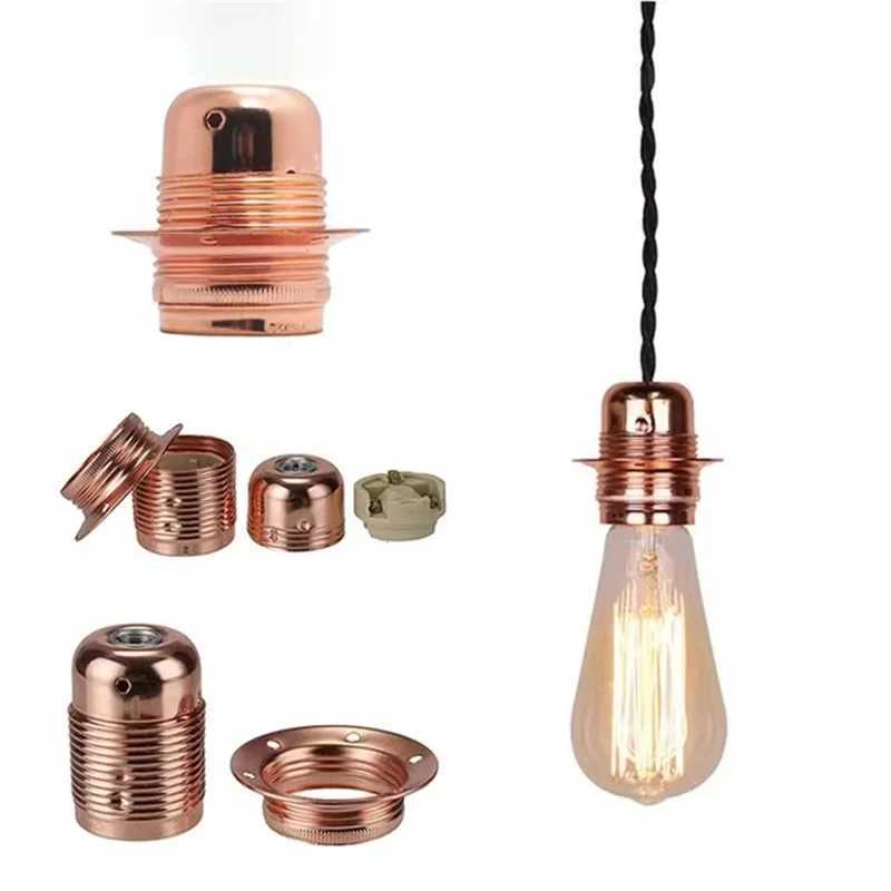 Vintage LED Lamp Holder E27 E26 DIY Industrial Pendant Light Bulb Base With Ring Retro Screw Socket Fitting Adapter Lampholder C251115