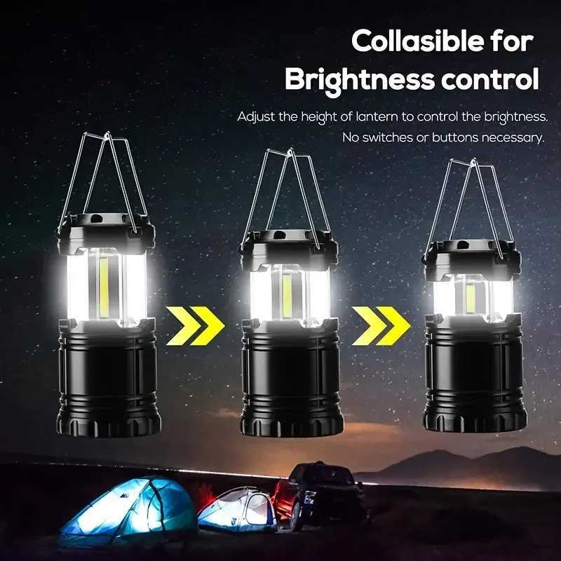Tent Lamp LED Portable Lantern Telescopic Torch Camping Lamp Outdoor Waterproof Emergency Light Battery Powered M251201