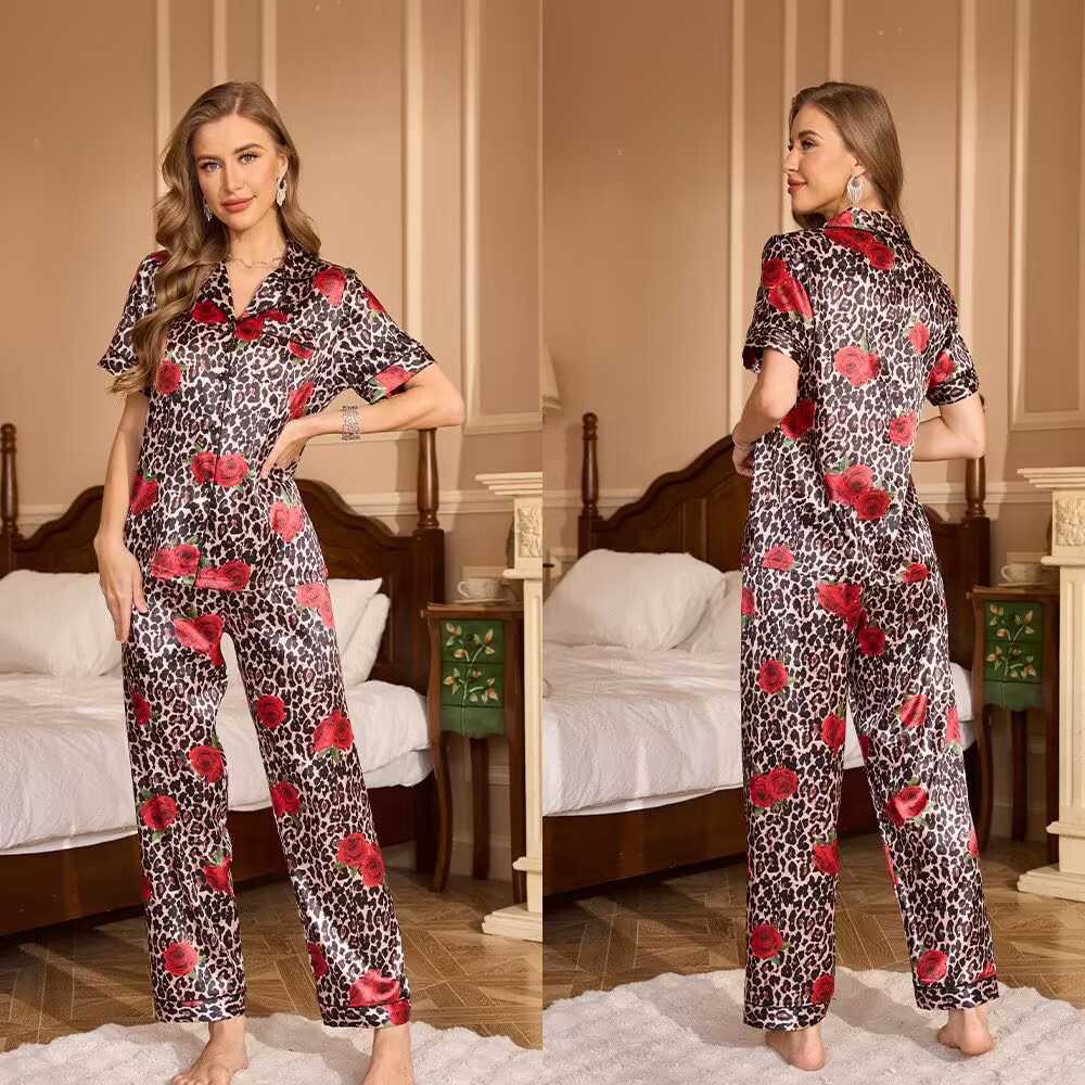 Satin Silk Pajamas for Womens Set pyjamas Button Pigiama Donna pjs Winter jer Pijama Sleepwear Nightwear Pizama Damska 2PcsC241209C250109