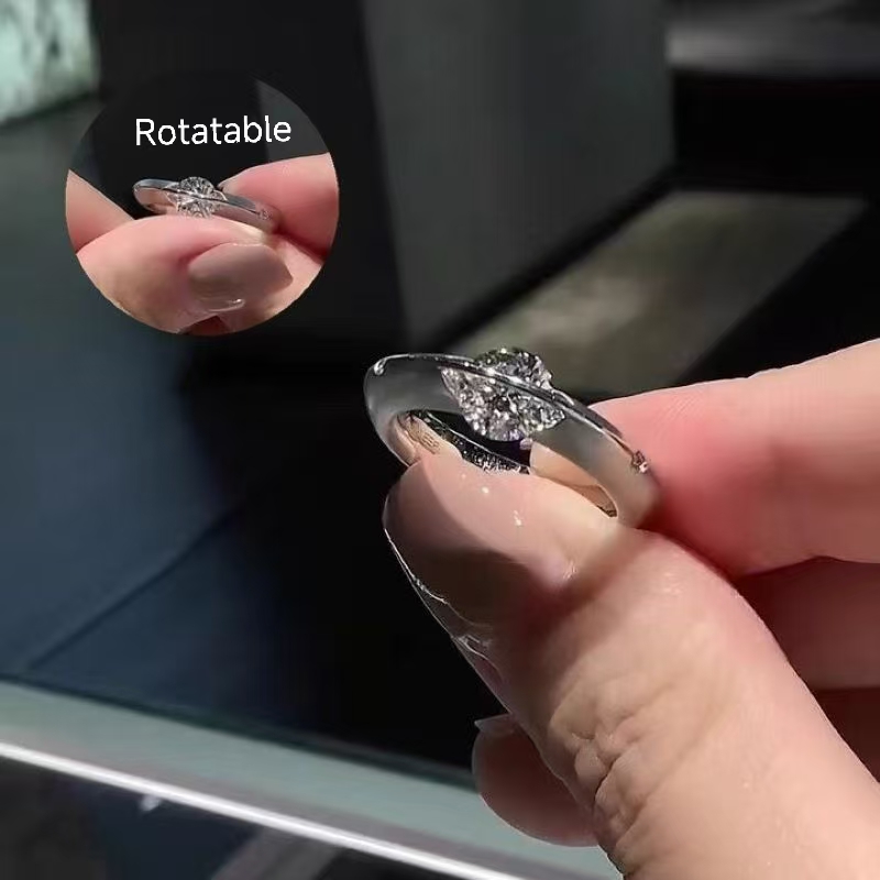 TaiYang 1ct Moissanite Celestial Orbital Design Setting Ring for Women, Luxurious 925 Sterling Silver Wedding Engagement Diamond Ring with Moissanite 