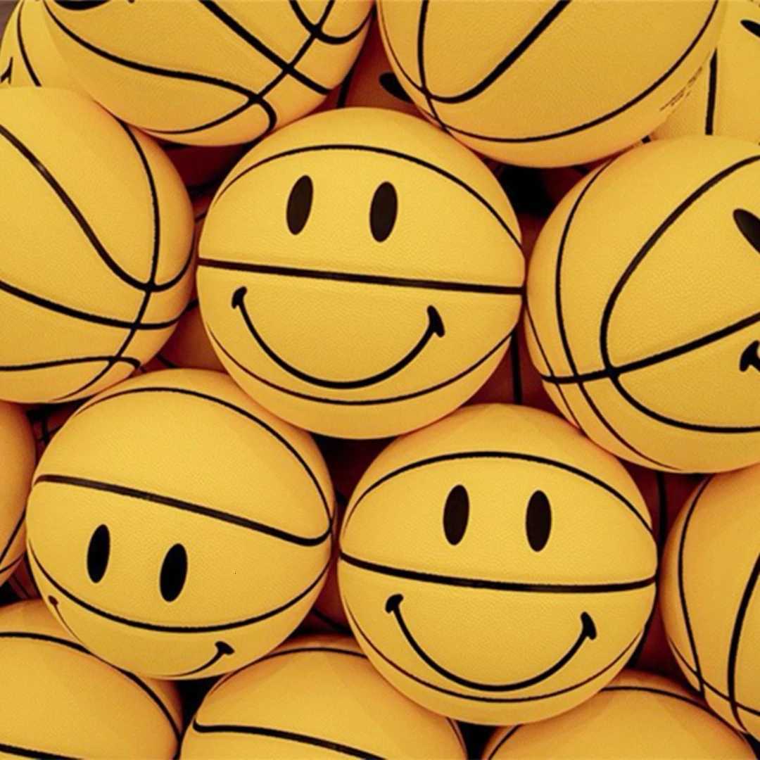 Youth Children 4-7 Professional Sports Basketball Smile Patterns Indoor Outdoor Training Competition Basketballs Birthday GiftW251115