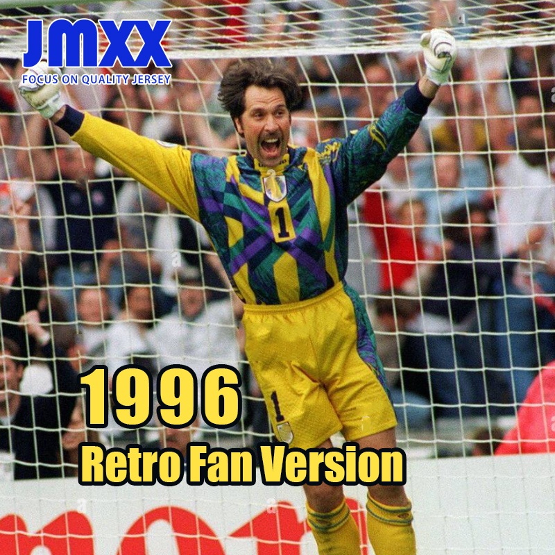 JMXX 96 97 England Retro Goalkeeper Soccer Jersey GK Special Mens Uniforms Jersey Man Football Man Shirt Fan Version 1996 1997