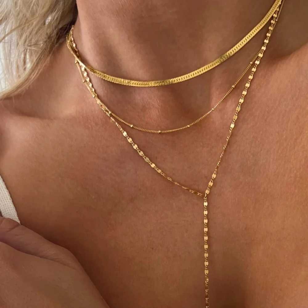 Bohemian Multi layer Handmade Mixed Chain Womens Fashion Necklace Water Drop Crystal Pendant Jewelry Gift 2023 NewXJ250416