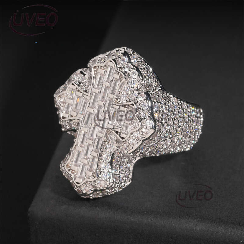 925 Jewelry Moissanite Ring Iced Out Gold VVS Moissanite Diamond Hip Hop Pass Diamond Tester Fashion Sterling Silver Mens