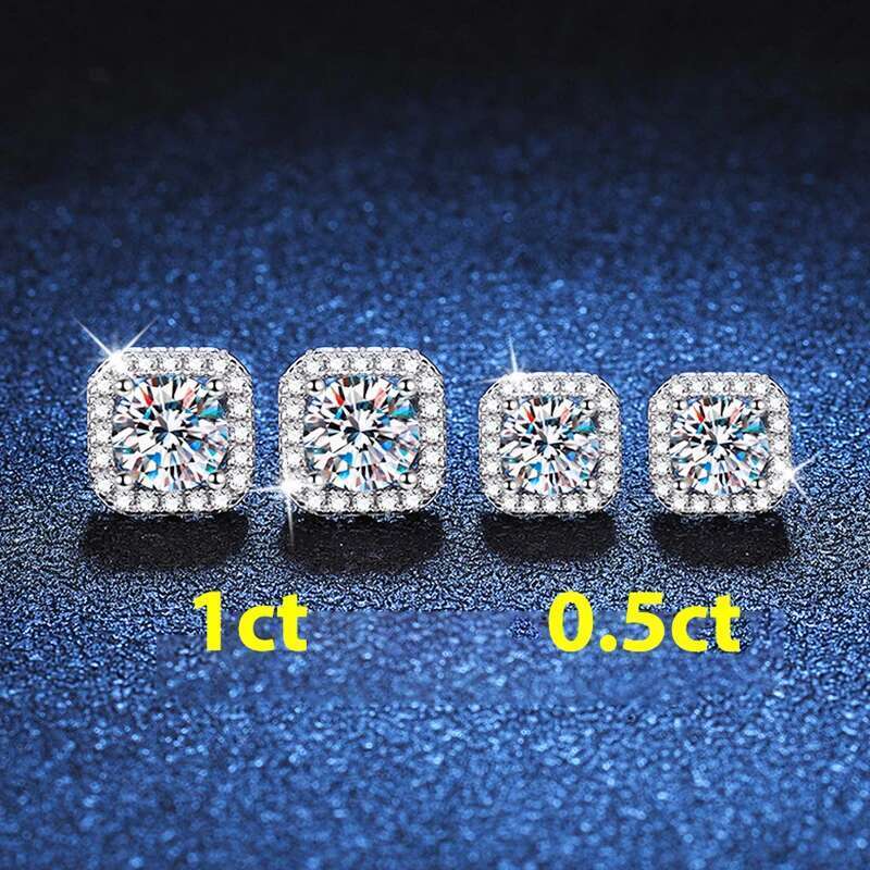 DJMAX 0.5/1ct Dia for Women Top Quality Original Sterg Sier Lady's Moissanite Earrings New 2023