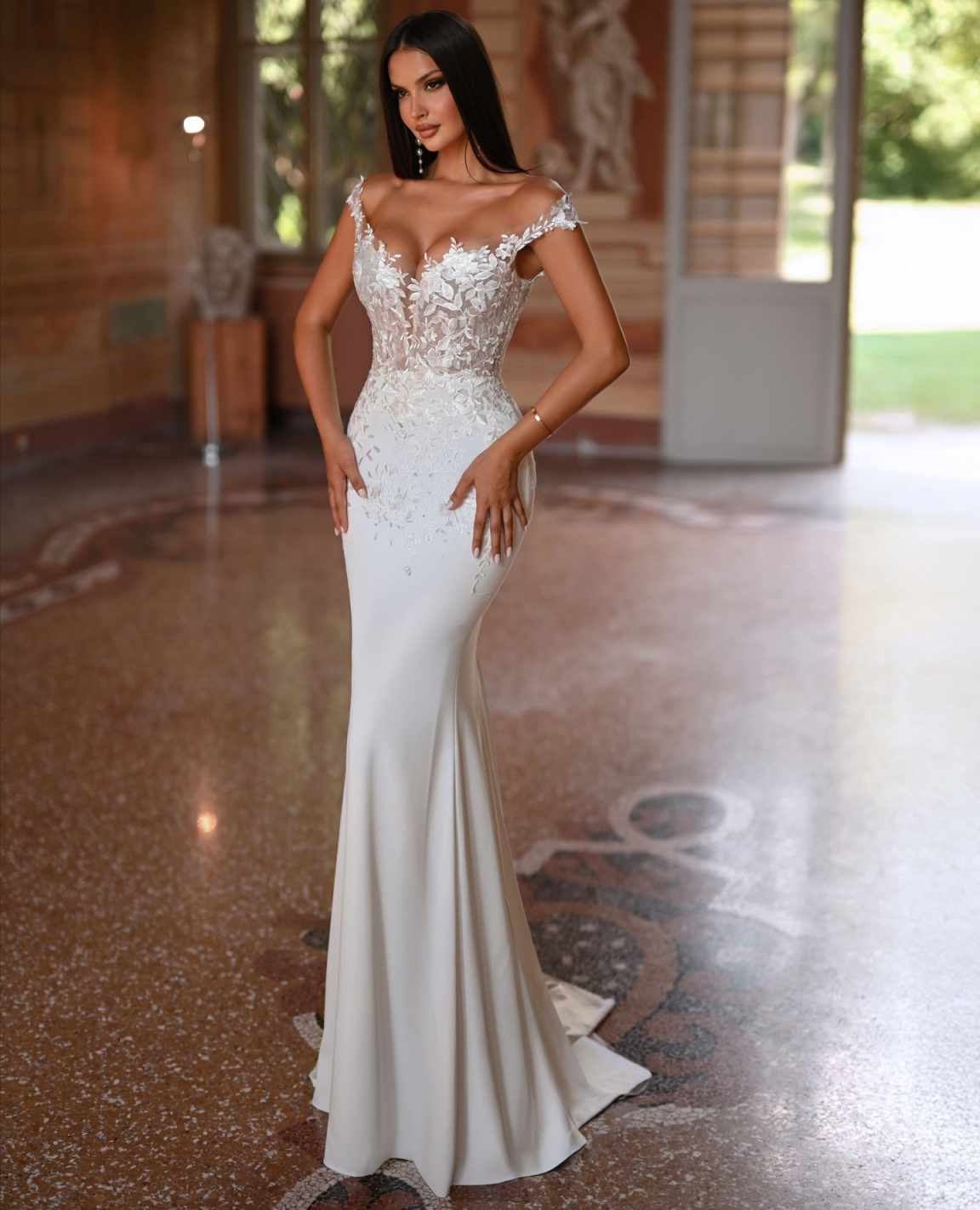 2025 Summer Mermaid Elegant Wedding Dresses With Appliques Full 3D Appliques Backless Party Plus Size For Special Occasion Custom Made vestido de novi
