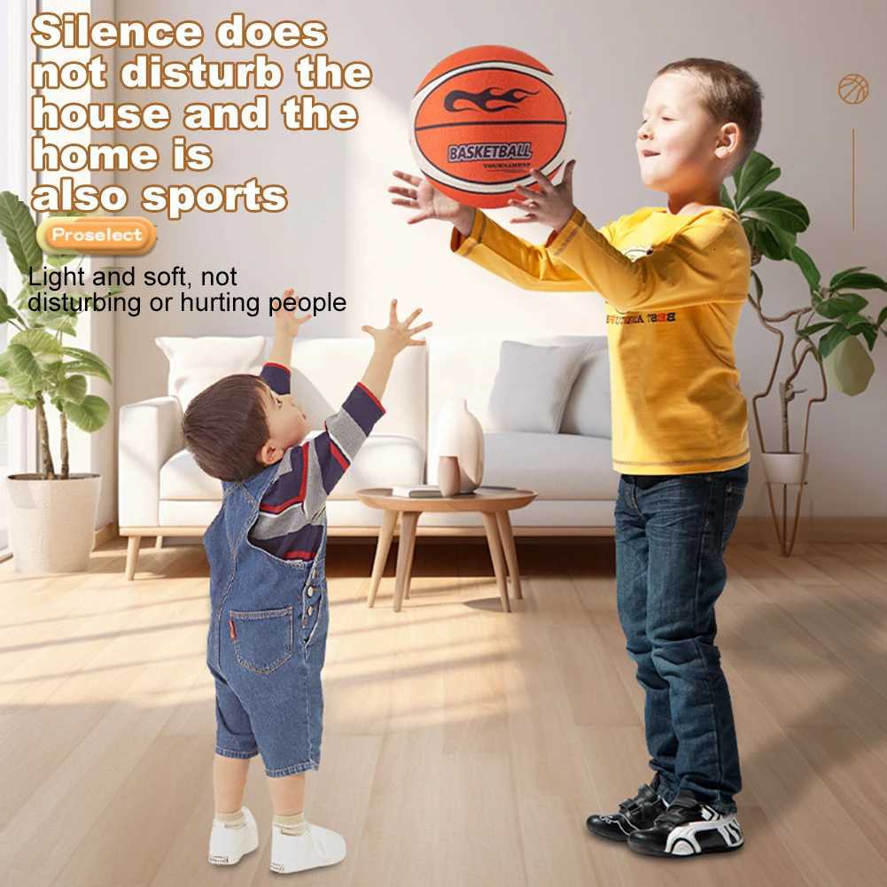 18/21/24cm Silent Basketball High-Resilience Air Bounce Basketball Size 3/5/7 Dribbling Basketball Indoor SportsW251115