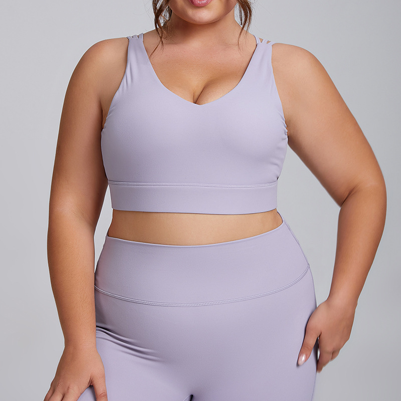 New Large Size Bras Sports Underwear Female Sexy Beautiful Back Naked Feeling Night Run Shockproof Yoga Bra